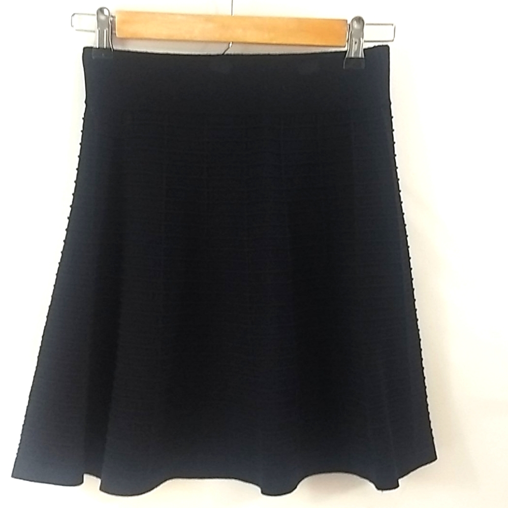 LOFT Black Knit Swing Skirt
